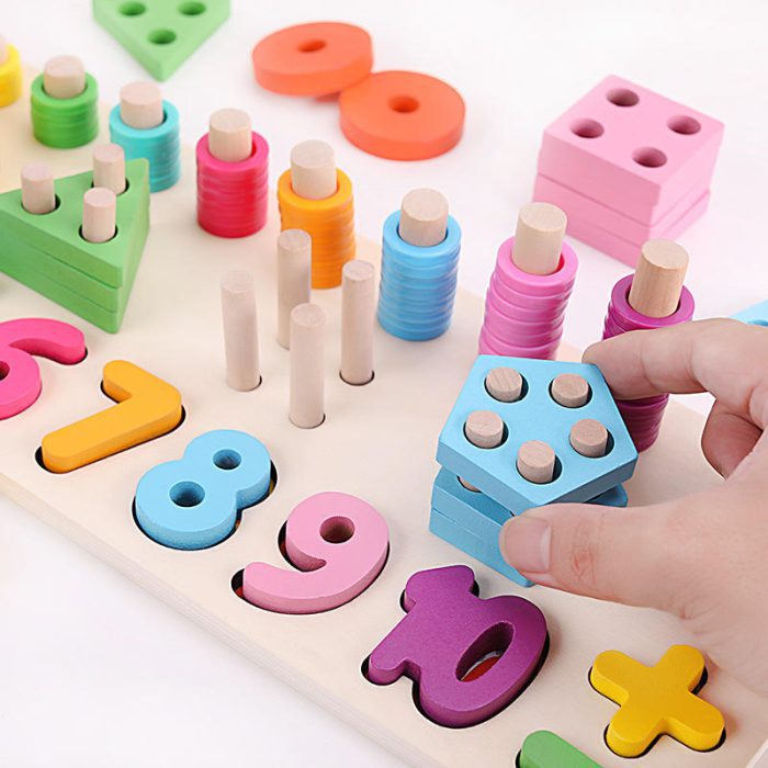 Wooden Montessori Numbers & Shapes Board - Image 2