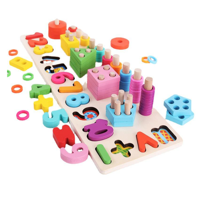Wooden Montessori Numbers & Shapes Board