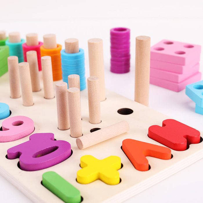 Wooden Montessori Numbers & Shapes Board - Image 3