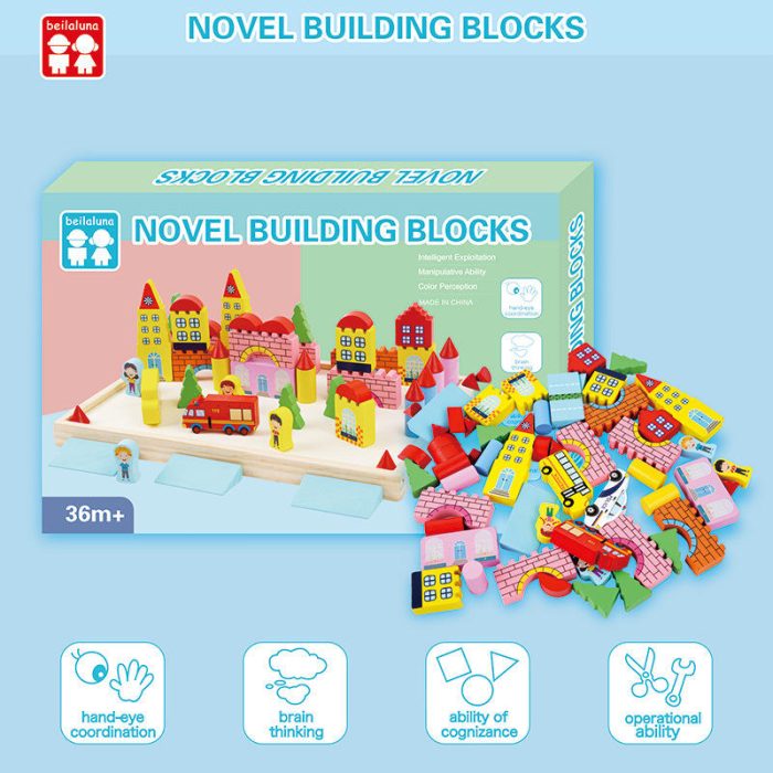 Wooden City Building Blocks - Image 4