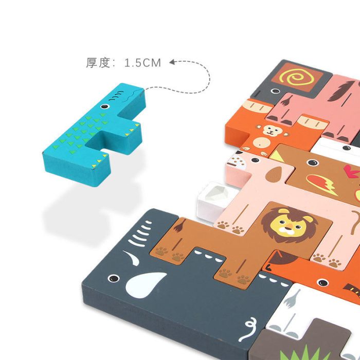 Wooden Animal 3D Puzzle & Tetris Game - Image 4