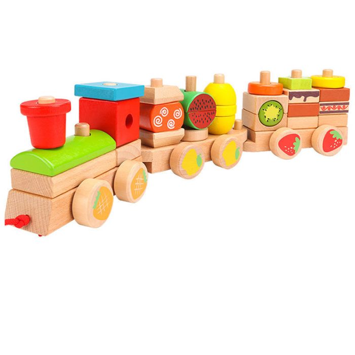 Wooden Fruit Stacking Train - Image 2