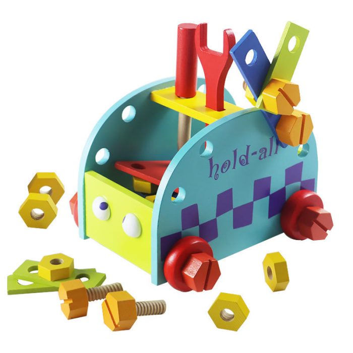 Wooden Construction Tool Box Set