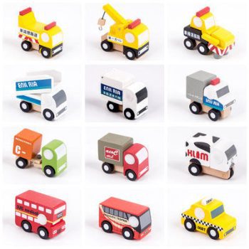 Wooden Mini-Car Set (12 Pieces)