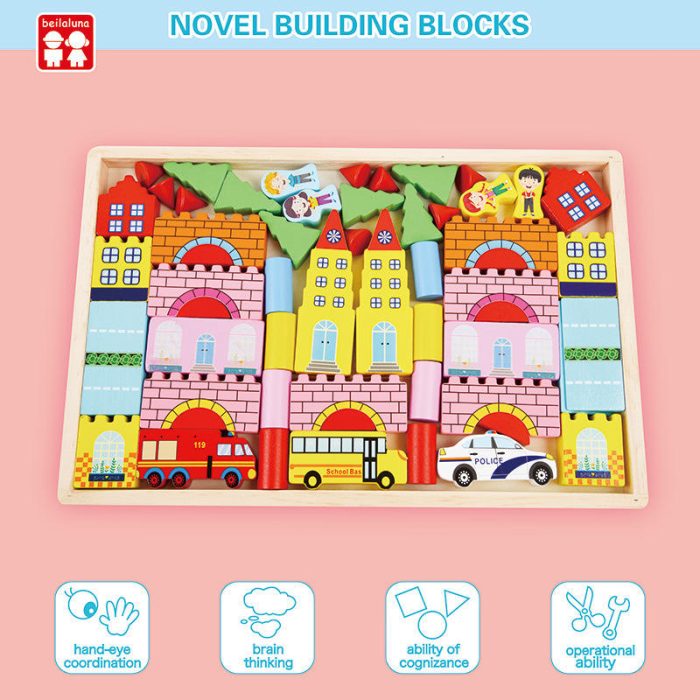 Wooden City Building Blocks - Image 5
