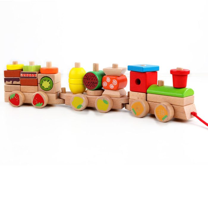 Wooden Fruit Stacking Train - Image 3