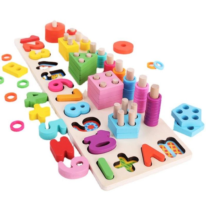 Wooden Montessori Numbers & Shapes Board - Image 4