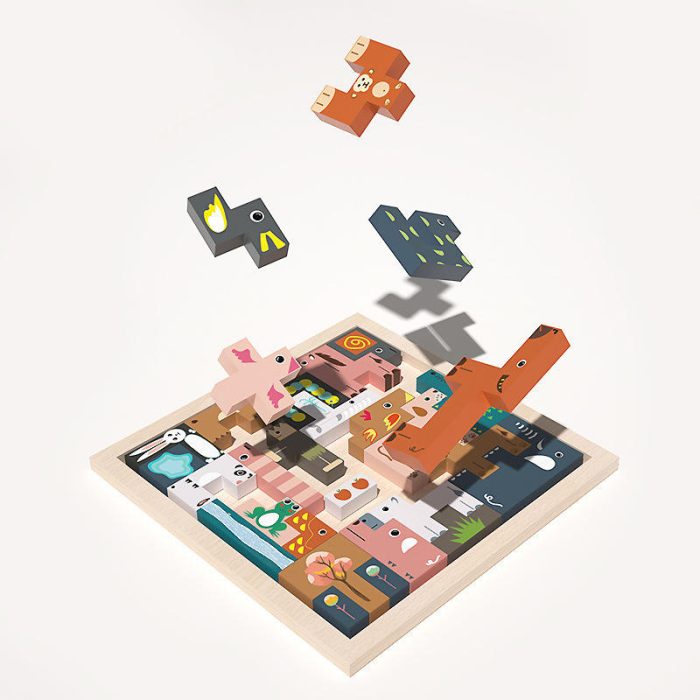 Wooden Animal 3D Puzzle & Tetris Game - Image 3